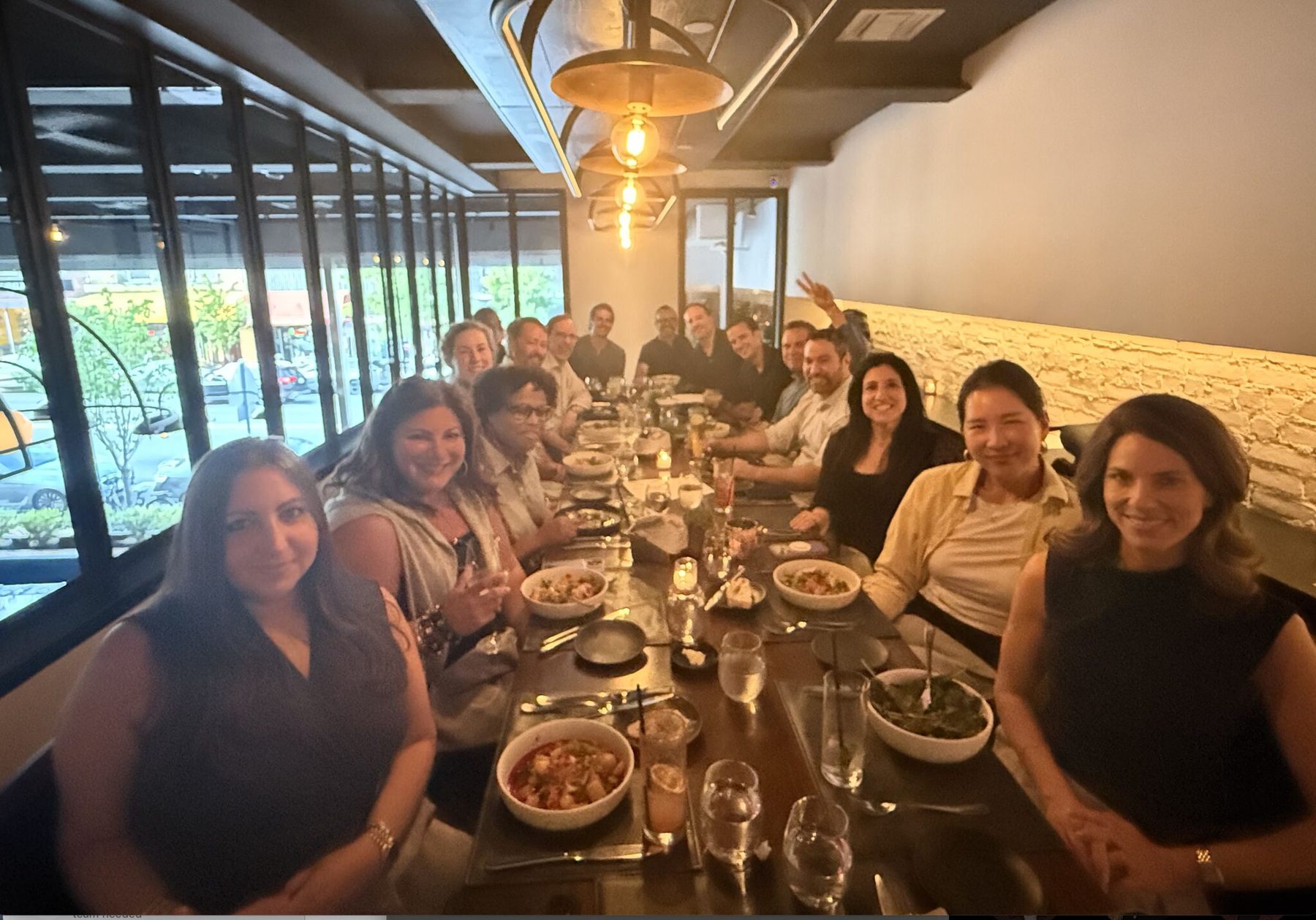 Brand leaders around the table at a Storm King exec dinner