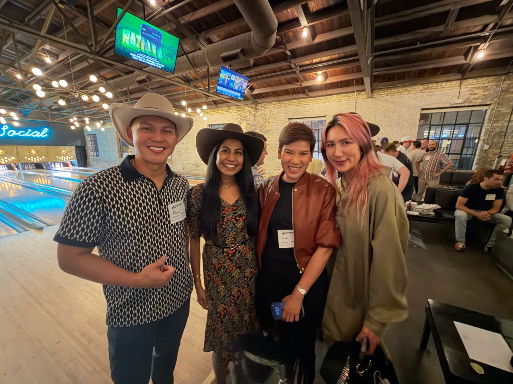Members bowling at Pinewood Social during Shoptalk Fall